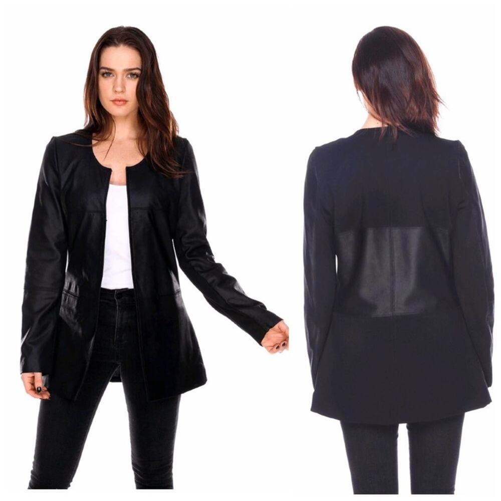 Leather & Cloth Blazer NWT My Tribe Soft Lightweight Jacket Retail $499 Sz L